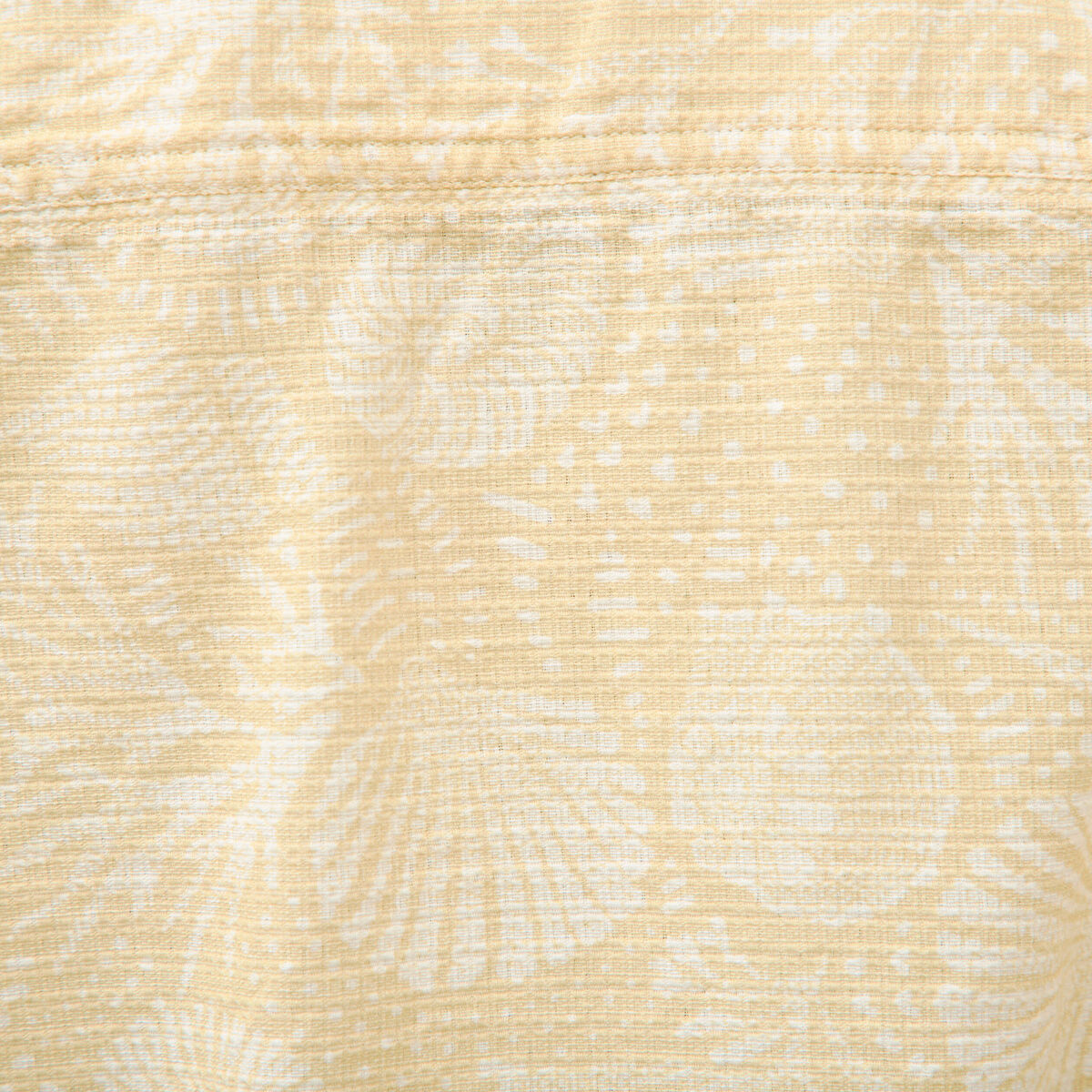 Chemise print&eacute;e manches courtes jaune paille homme