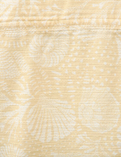 Chemise print&eacute;e manches courtes jaune paille homme