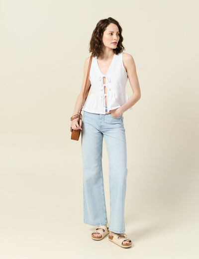 Blouse sans manches blanc femme