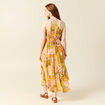 Robe longue droite orange corail femme