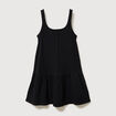 Robe sans manches en maille col carr&eacute; noir femme