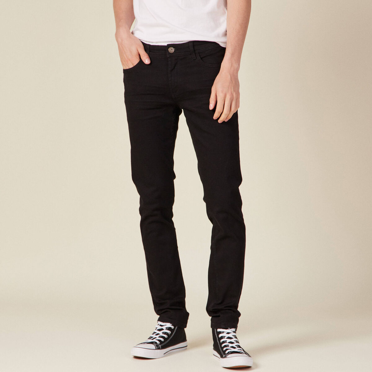 Jeans slim éco-respnsable denim noir homme