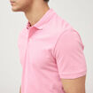 Polo cintr&eacute; en coton manches courtes rose homme