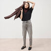 Jeans mom 7/8&egrave;me denim snow gris femme