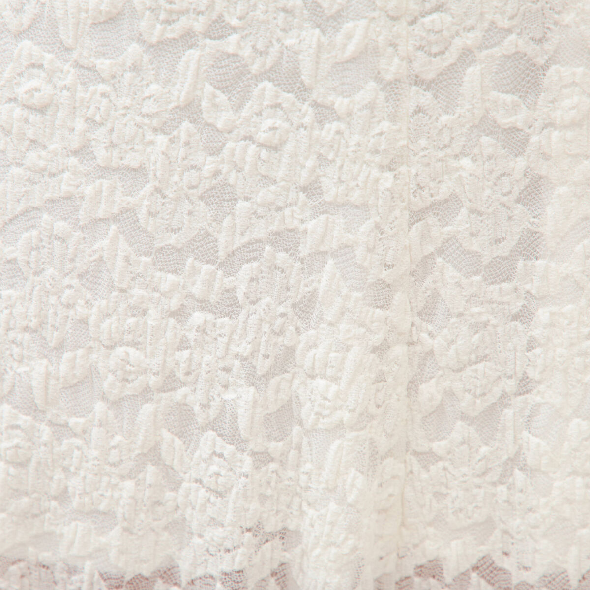 Jupe longue &eacute;vas&eacute;e en dentelle doubl&eacute;e ecru femme