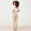 Pantalon taille standard bas resserr&eacute; beige femme