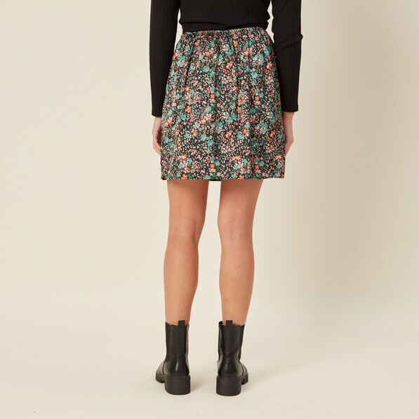 Jupe drapée courte noir femme