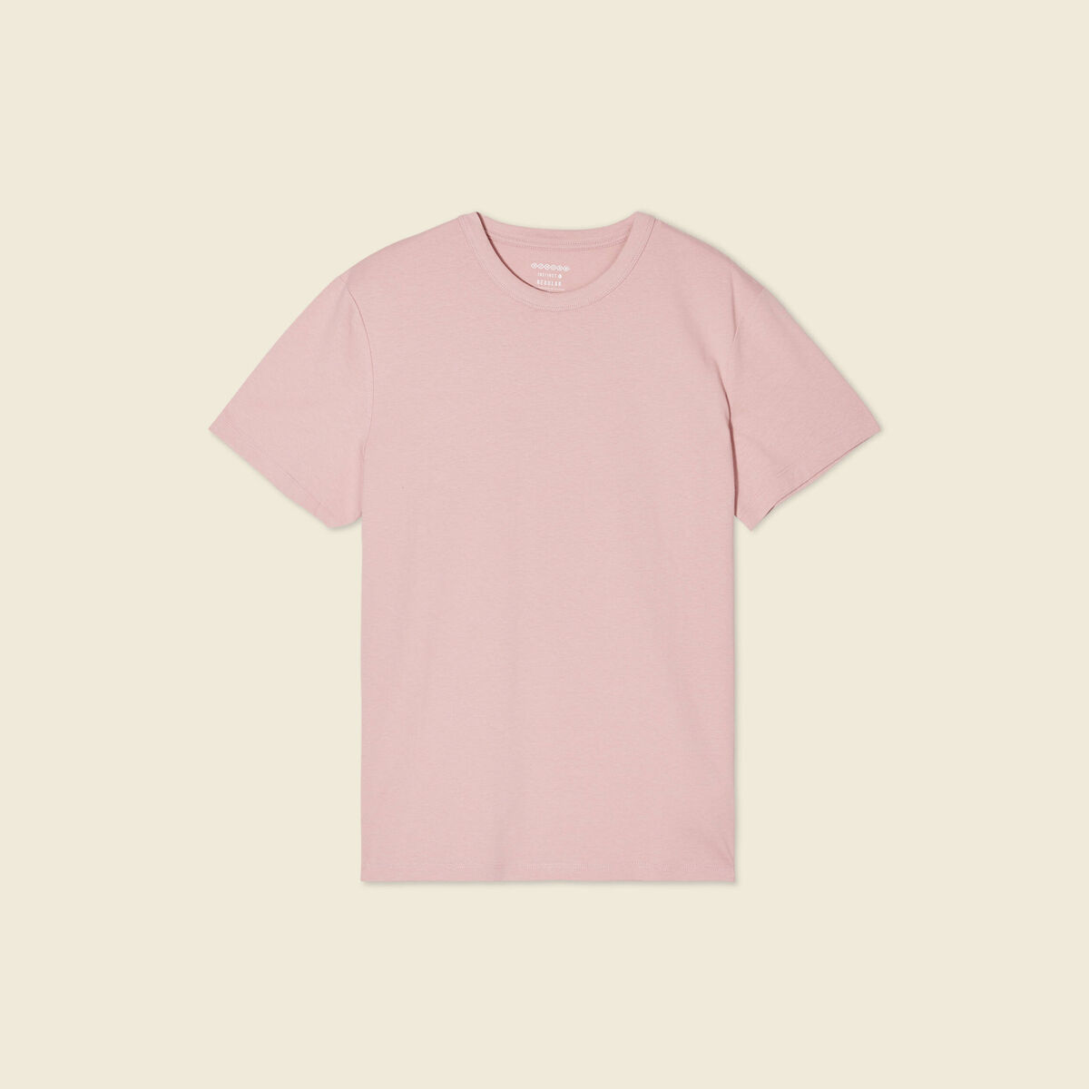 T-shirt en coton manches courtes rose pastel homme