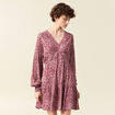 Robe évasée fluide bordeaux femme