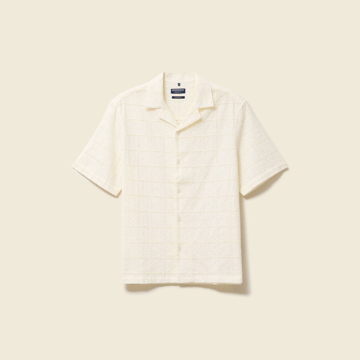 Chemise boyfriend en coton avec broderie ecru homme