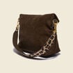 Sac bandouli&egrave;re avec doublure vert kaki femme