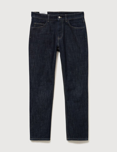 Jeans straight en coton longueur 32 denim brut rinse homme