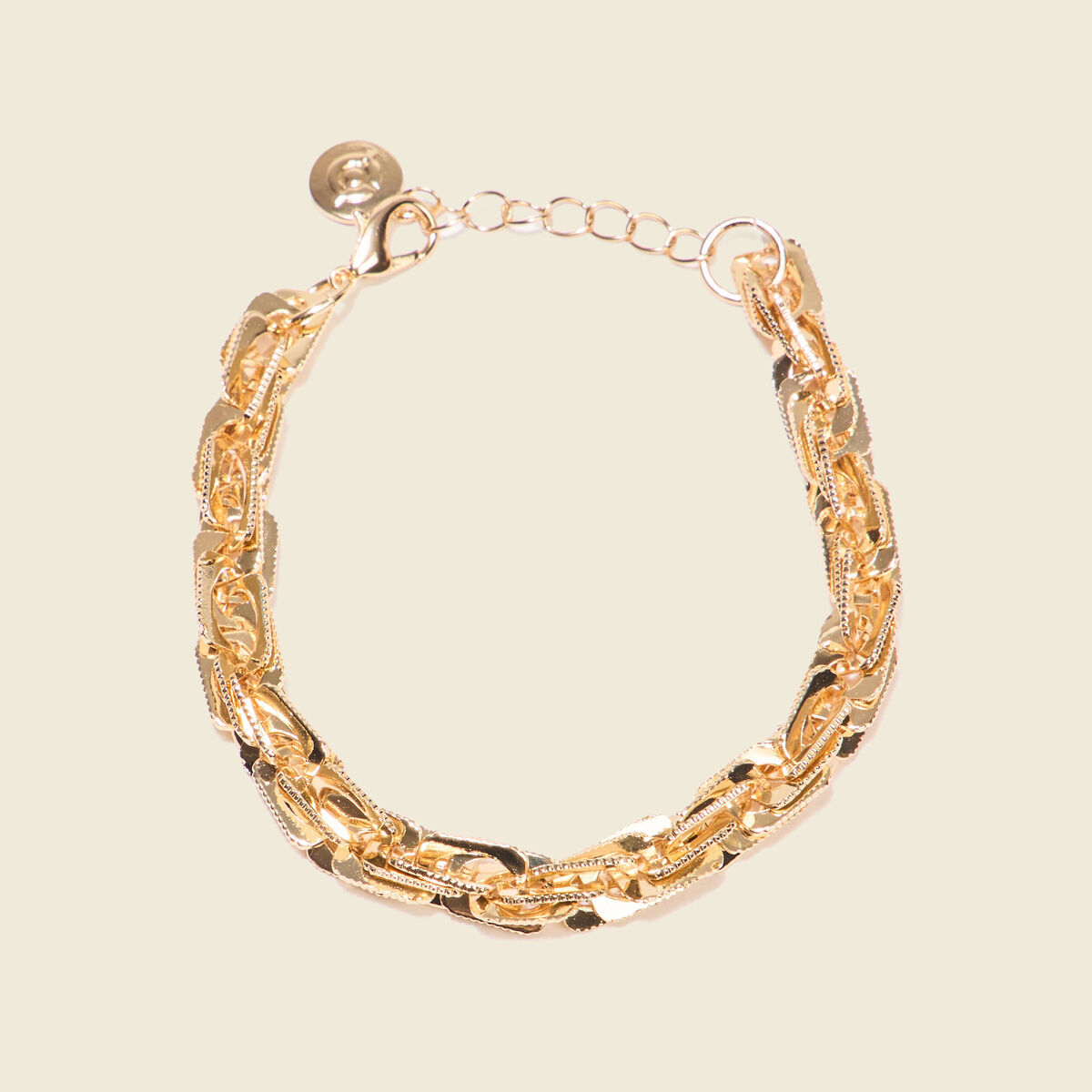 Bracelet cha&icirc;ne torsad&eacute;e couleur or femme