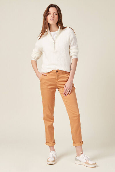Pantalon chino Instinct beige femme