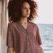 Blouse manches courtes fluide violet femme