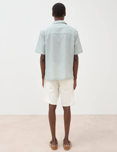 Chemise boyfriend manches courtes vert clair homme