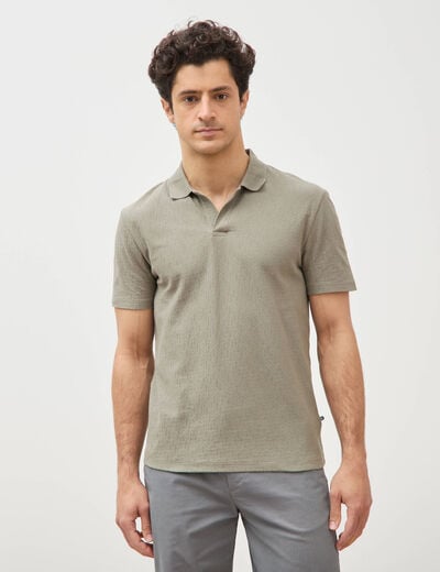 Polo manches courtes vert kaki homme
