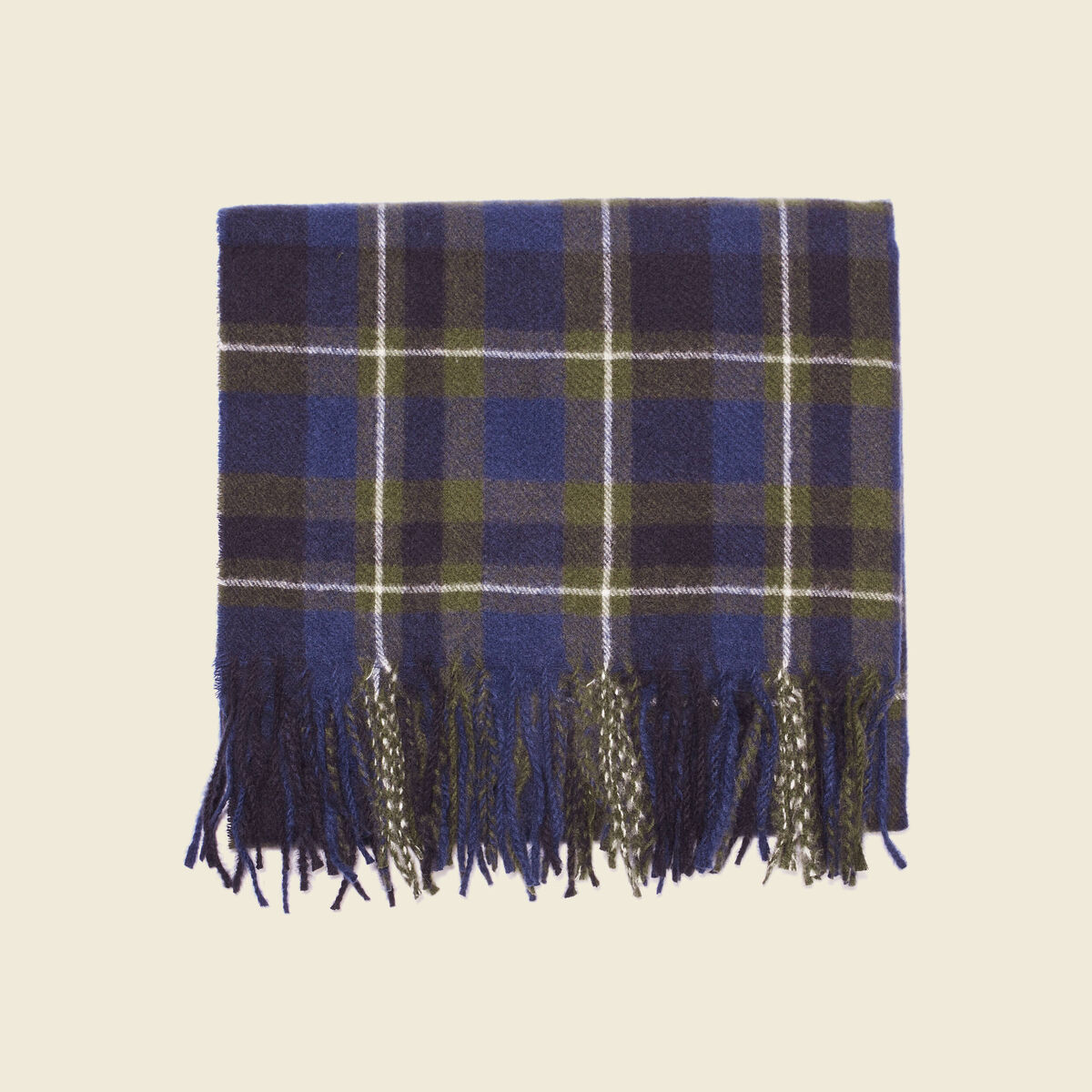 Écharpe à franges bleu marine homme