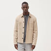 Surchemise manches longues col am&eacute;ricain taupe homme