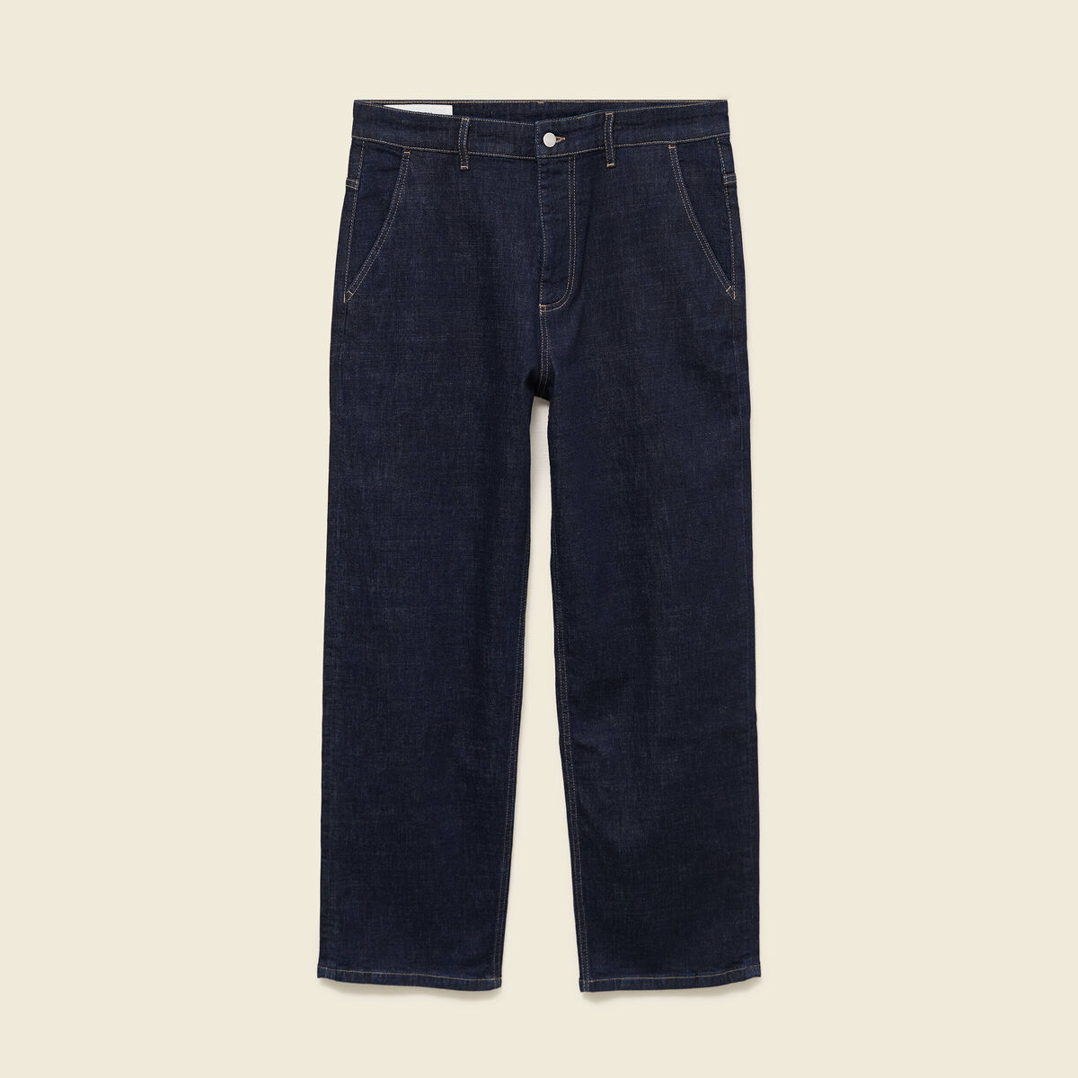 Jeans loose longueur 32 en coton denim brut clean homme