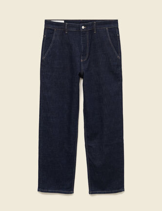 Jeans loose longueur 32 en coton denim brut clean homme
