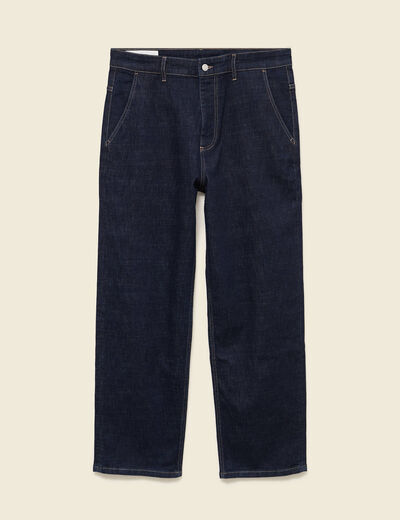 Jeans loose longueur 32 en coton denim brut clean homme
