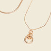 Collier 2 rangs avec pendentif couleur or femme