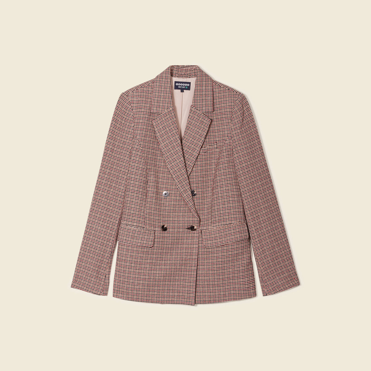Veste blazer double boutonnage beige femme