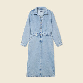 robe midi droite en jean denim used femme Robe midi droite en jean denim used femme