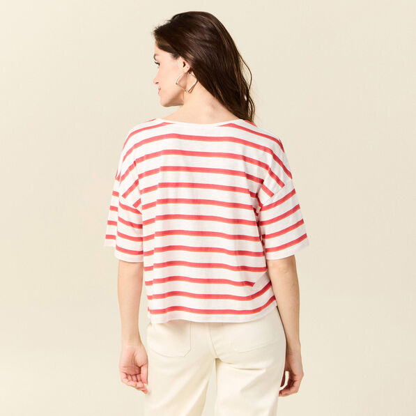 T-shirt manches courtes ecru femme
