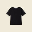 T-shirt manches courtes brodé noir femme