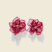 Boucles d'oreilles bordeaux femme