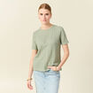 T-shirt manches courtes vert olive femme