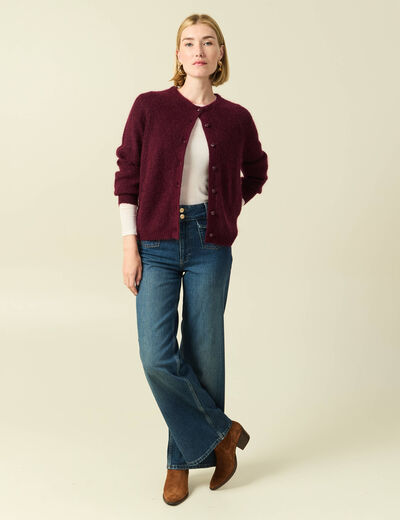 Jeans bootcut taille haute bleu femme