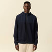 Sweat zipp&eacute; &agrave; capuche bleu marine homme