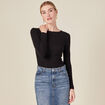 T-shirt femme maille unie Instinct noir femme