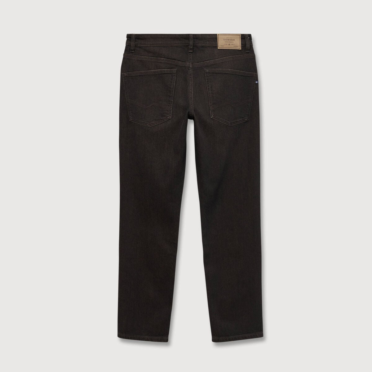 Jeans straight longueur 32 marron homme