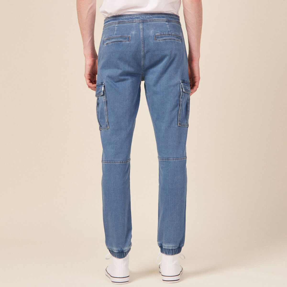 Jeans battle à coulisse denim used homme