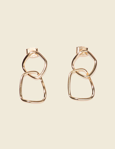 Boucles d'oreilles pendantes couleur or femme