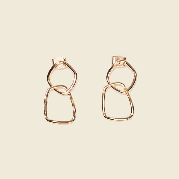 Boucles d'oreilles pendantes couleur or femme