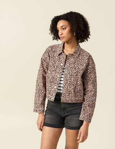 Blouson boutonné camel femme