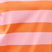 T-shirt ray&eacute; col rond manches courtes orange femme