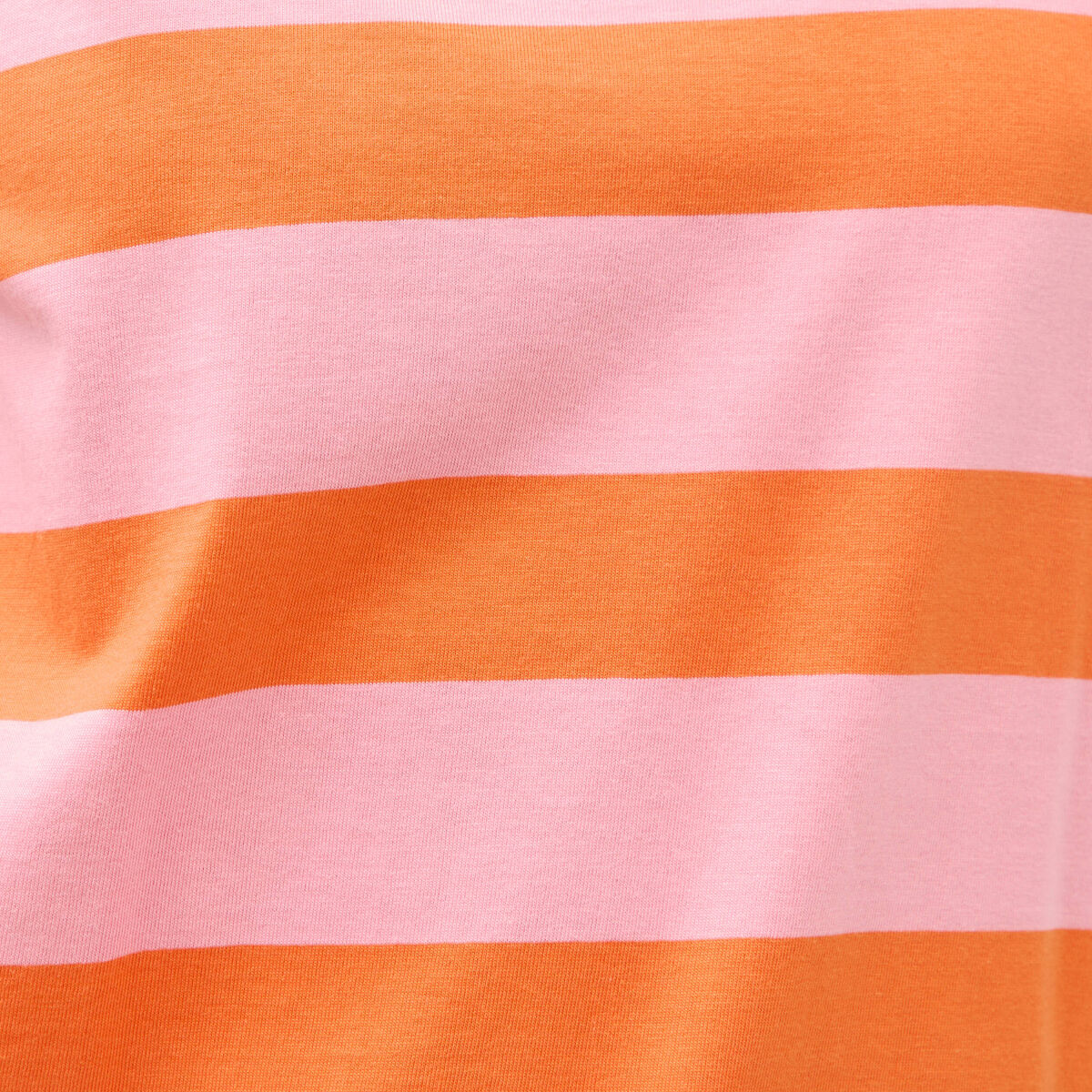 T-shirt ray&eacute; col rond manches courtes orange femme