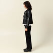 Blouson simili cuir noir femme