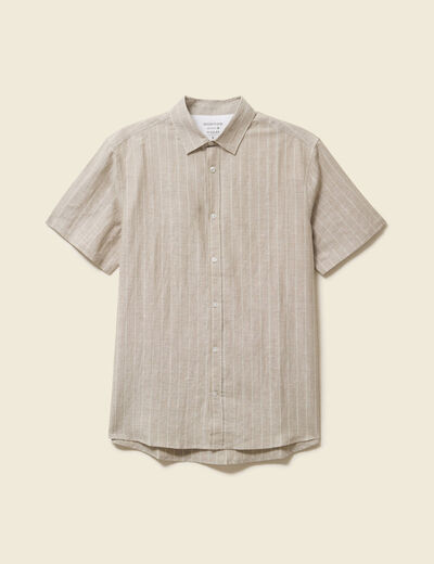 Chemise manches courtes vert kaki homme