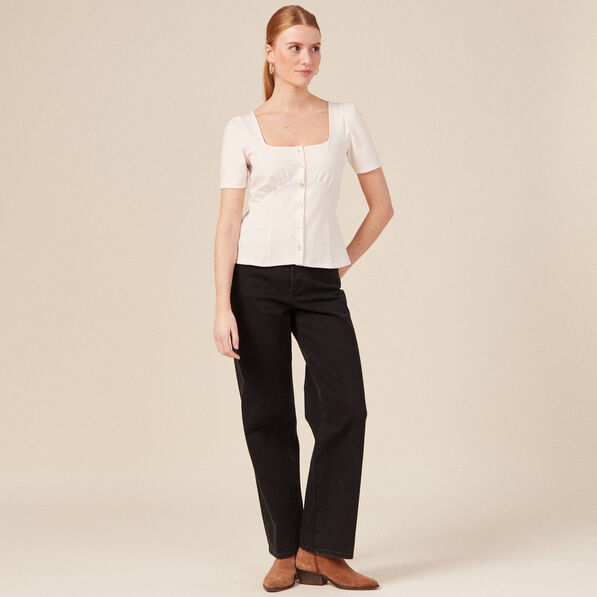 T-shirt manches courtes ecru femme