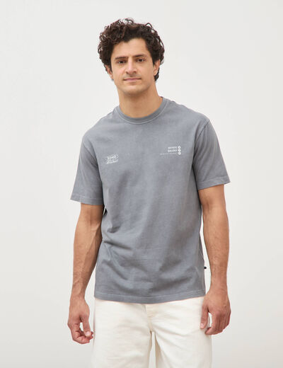 T-shirt en coton manches courtes gris homme