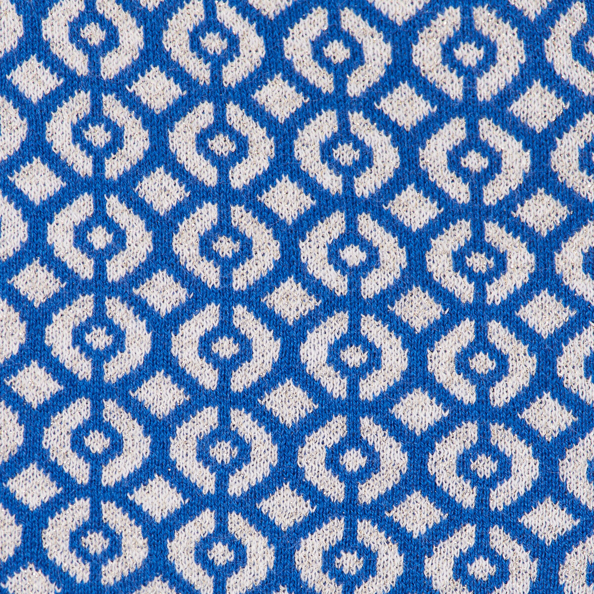 Jupe droite tricot&eacute;e bleu femme