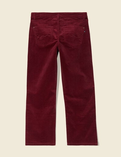 Pantalon bootcut velours prune femme