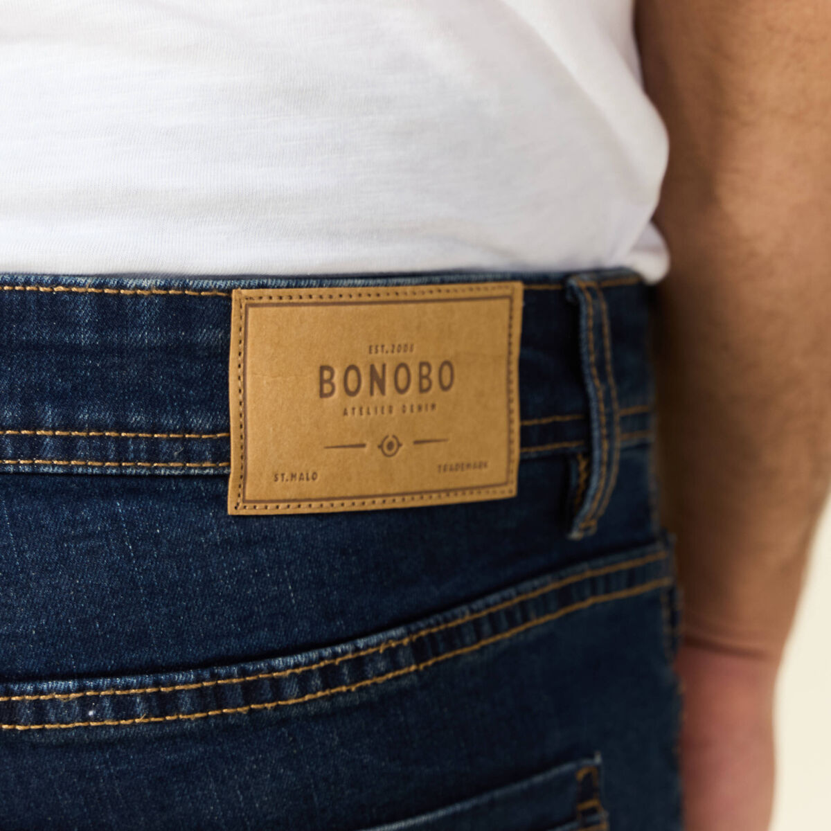 Jeans slim éco-responsable denim brut homme